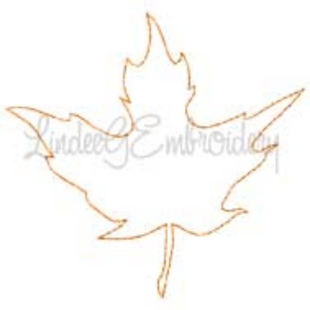 Picture of Maple Leaf Flat  Outline Machine Embroidery Design