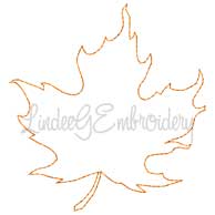 Maple Leaf Flat 2 Outline Machine Embroidery Design