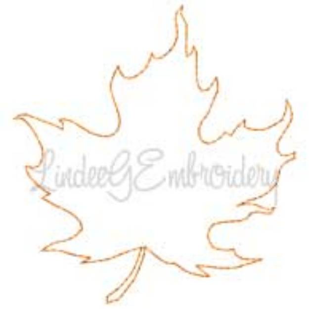 Picture of Maple Leaf Flat 2 Outline Machine Embroidery Design