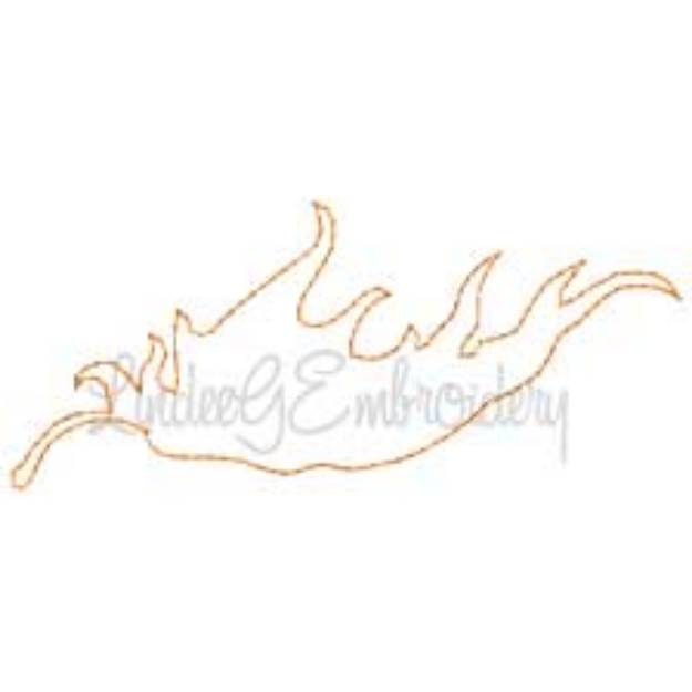Picture of Maple Leaf Side Outline Machine Embroidery Design