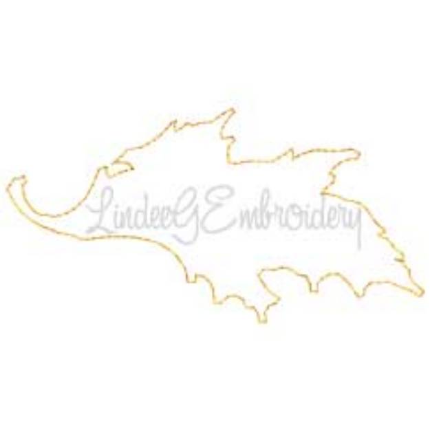 Picture of Oak Leaf 2 Outline Machine Embroidery Design