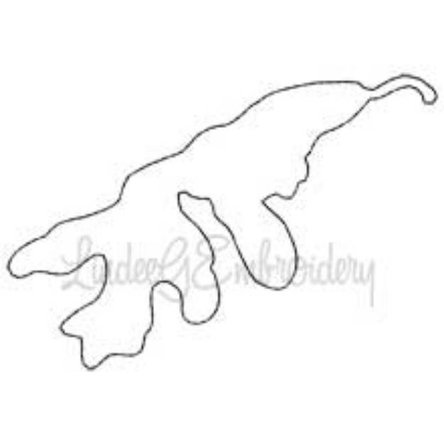Picture of Oak Leaf 6 Outline Machine Embroidery Design