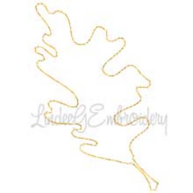 Picture of Oak Leaf 7 Outline Machine Embroidery Design
