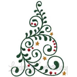Picture of Swirly Christmas Tree 8 (2 sizes) Machine Embroidery Design