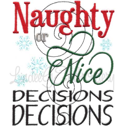 Naughty or Nice Machine Embroidery Design