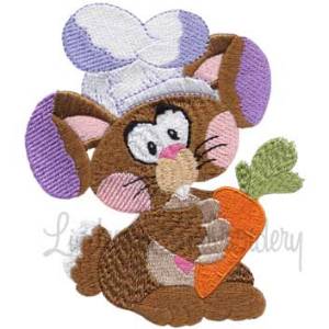 Picture of Chef Bunny with Carrot Machine Embroidery Design