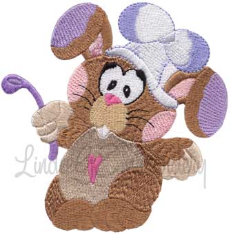 Chef Bunny with Spoon Machine Embroidery Design