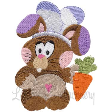 Chef Bunny with Carrot 2 Machine Embroidery Design
