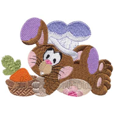 Chef Bunny with Basket Machine Embroidery Design