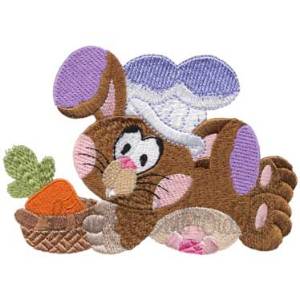 Picture of Chef Bunny with Basket Machine Embroidery Design
