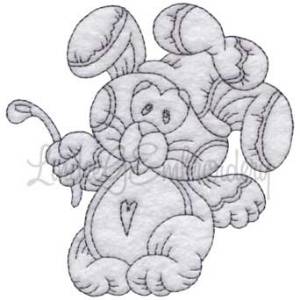 Picture of Chef Bunny with Spoon - redwork Machine Embroidery Design