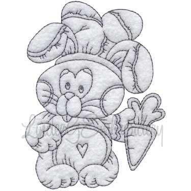 Chef Bunny with Carrot 2 - redwork Machine Embroidery Design