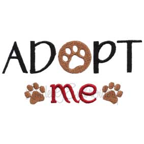 Adopt Me with Paw Print Machine Embroidery Design