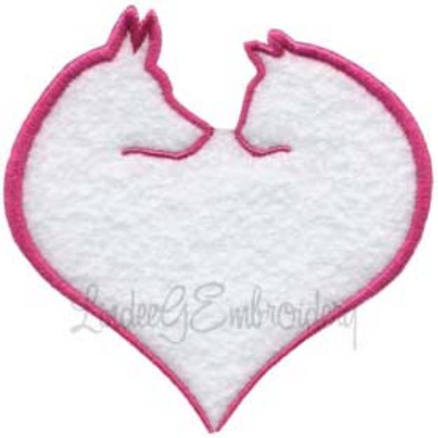 Picture of Dog & Cat Heart Machine Embroidery Design