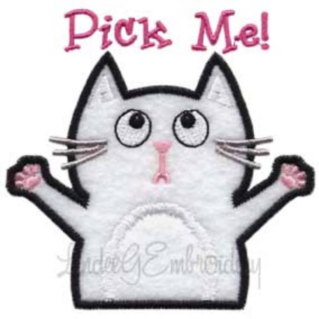 Picture of Applique Cat Pick Me Machine Embroidery Design