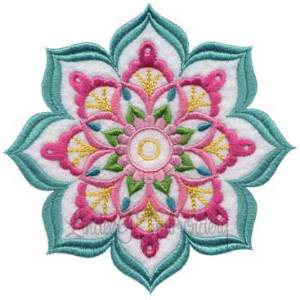 Picture of Kaleidoscope Bloom Applique Flower 3 Machine Embroidery Design