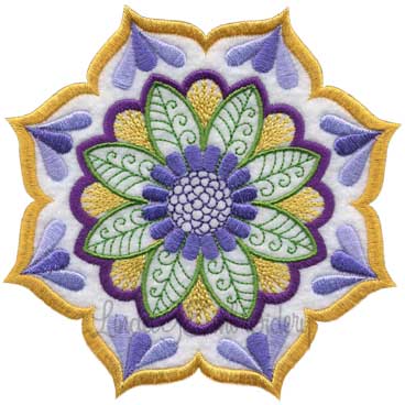 Kaleidoscope Bloom Applique Flower 4 Machine Embroidery Design