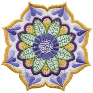 Picture of Kaleidoscope Bloom Applique Flower 4 Machine Embroidery Design