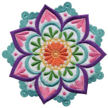 Kaleidoscope Bloom Applique Flower 5 Machine Embroidery Design