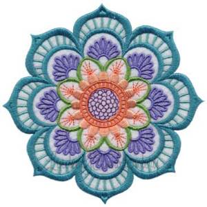 Picture of Kaleidoscope Bloom Applique Flower 7 Machine Embroidery Design