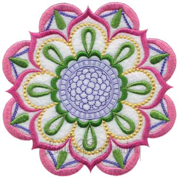 Kaleidoscope Bloom Applique Flower 9 Machine Embroidery Design