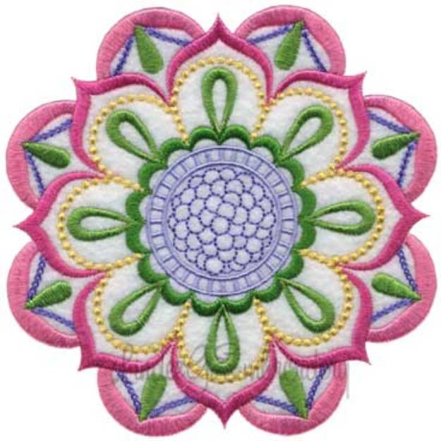 Picture of Kaleidoscope Bloom Applique Flower 9 Machine Embroidery Design