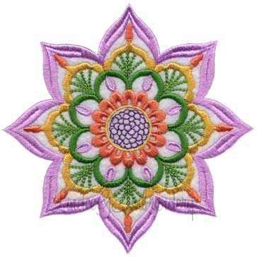 Kaleidoscope Bloom Applique Flower 0 Machine Embroidery Design