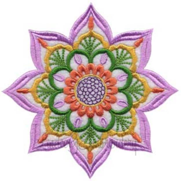 Picture of Kaleidoscope Bloom Applique Flower 0 Machine Embroidery Design
