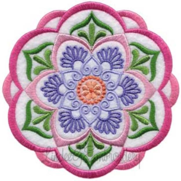 Picture of Kaleidoscope Bloom Applique Flower  Machine Embroidery Design