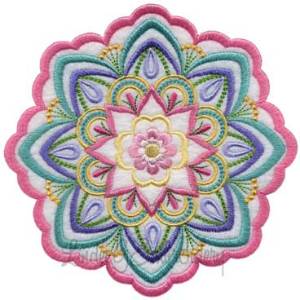 Picture of Kaleidoscope Bloom Applique Flower 2 Machine Embroidery Design