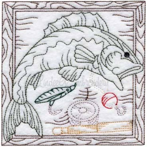 Picture of Fishing Gear 13 - Multicolor (3 sizes) Machine Embroidery Design