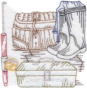 Picture of Fishing Gear 17 - Multicolor (3 sizes) Machine Embroidery Design