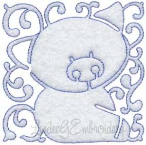 Picture of Pig Quilt Block (4 sizes) Machine Embroidery Design