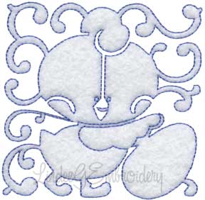 Chick with Egg Quilt Block (4 sizes) Machine Embroidery Design