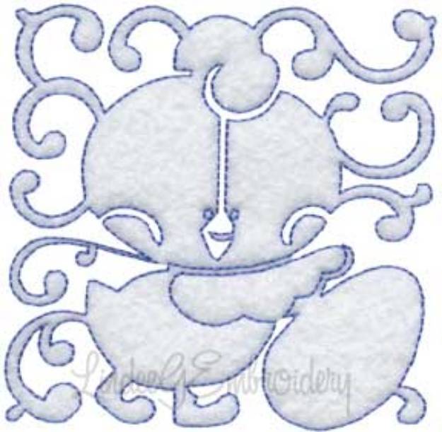 Picture of Chick with Egg Quilt Block (4 sizes) Machine Embroidery Design