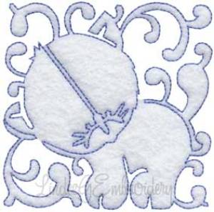 Picture of Puppy Quilt Block (3 sizes) Machine Embroidery Design