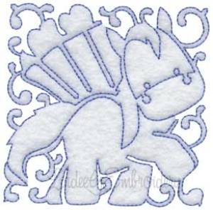 Picture of Pony Quilt Block (4 sizes) Machine Embroidery Design