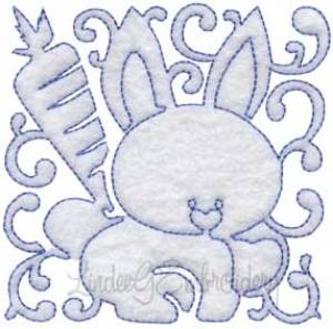 Picture of Bunny Quilt Block (4 sizes) Machine Embroidery Design