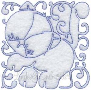 Picture of Kitty Quilt Block (4 sizes) Machine Embroidery Design