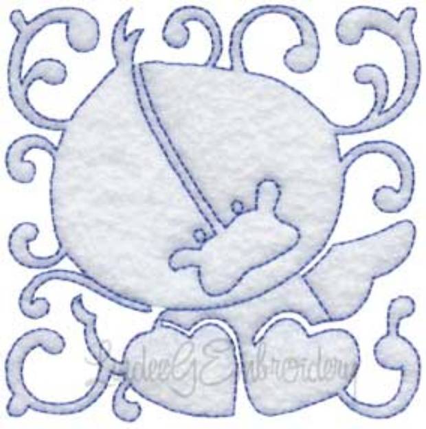Picture of Duck Quilt Block (4 sizes) Machine Embroidery Design