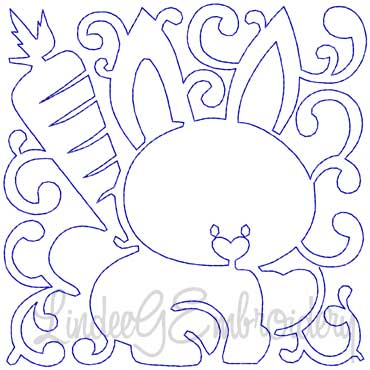 Bunny Quilt Block (4 sizes) Machine Embroidery Design