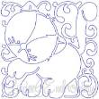 Picture of Kitty Quilt Block (4 sizes) Machine Embroidery Design