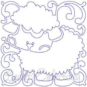 Picture of Lamb Quilt Block (4 sizes) Machine Embroidery Design