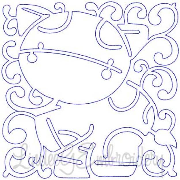 Picture of Cow Quilt Block (4 sizes) Machine Embroidery Design
