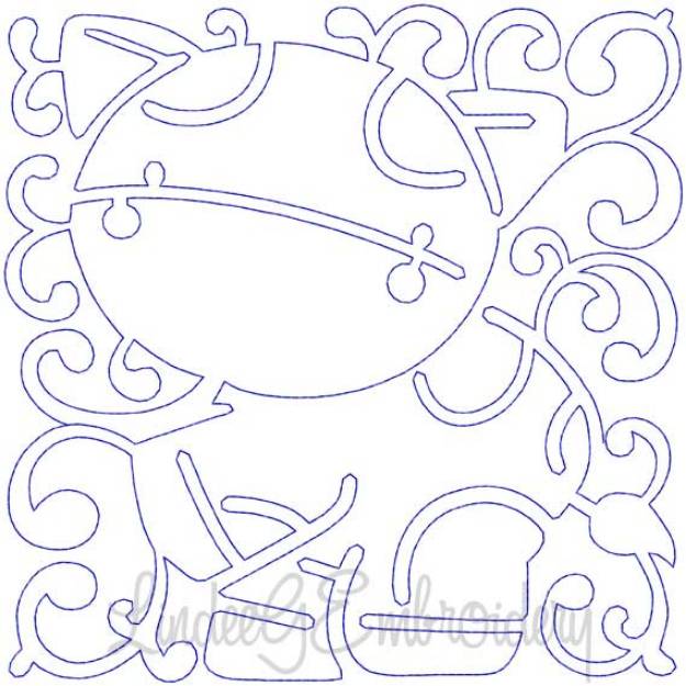 Picture of Cow Quilt Block (4 sizes) Machine Embroidery Design