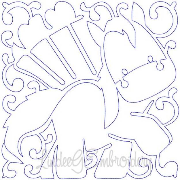 Picture of Pony Quilt Block (4 sizes) Machine Embroidery Design