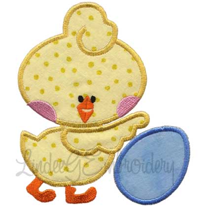 Applique Chick with Egg Machine Embroidery Design