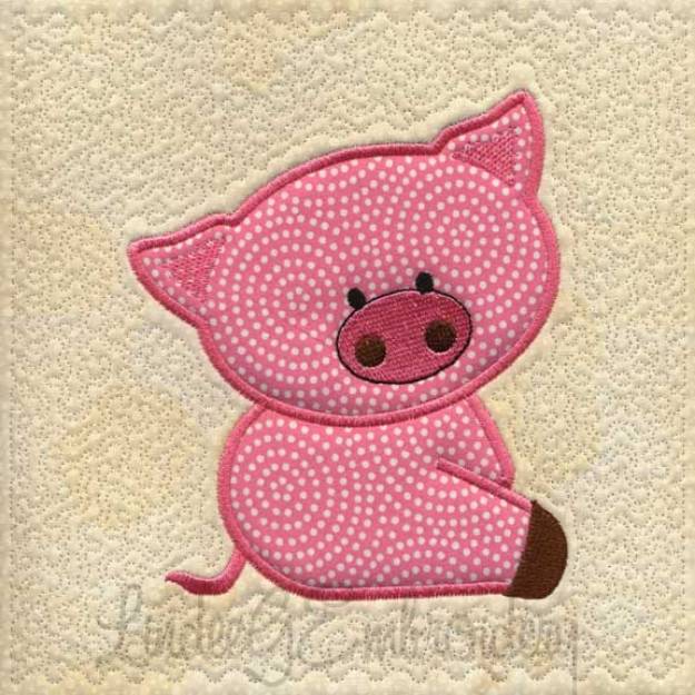 Picture of Applique Pig - Quilted Machine Embroidery Design