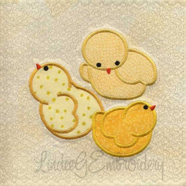 Picture of Applique Chicks - Quilted Machine Embroidery Design