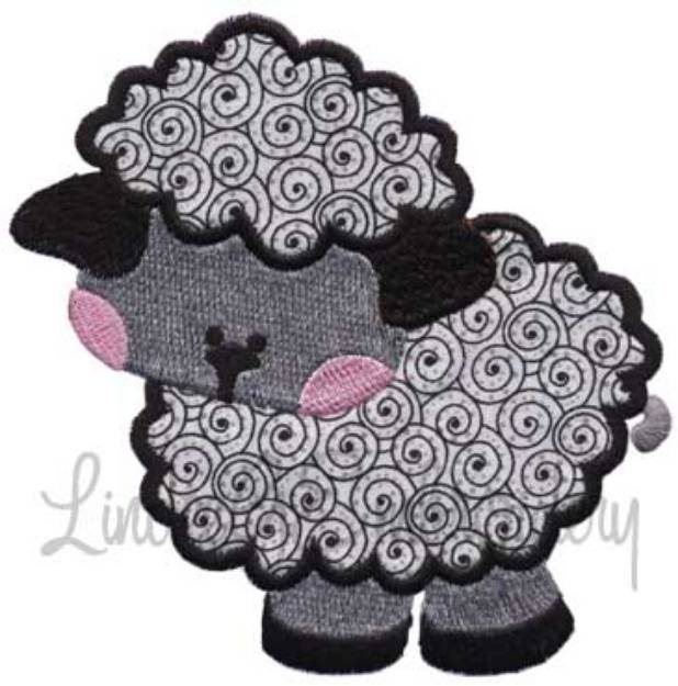 Picture of Applique Lamb Machine Embroidery Design